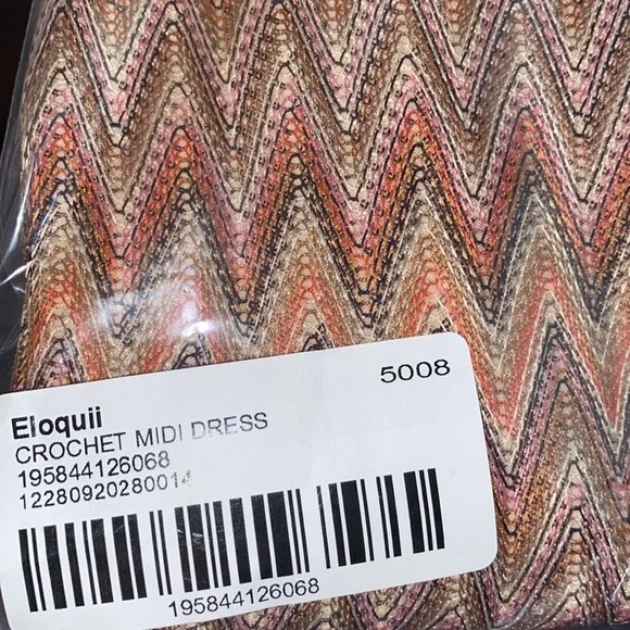 Eloquii Zigzag Midi Dress in Orange and Cream - Picture 7 of 10